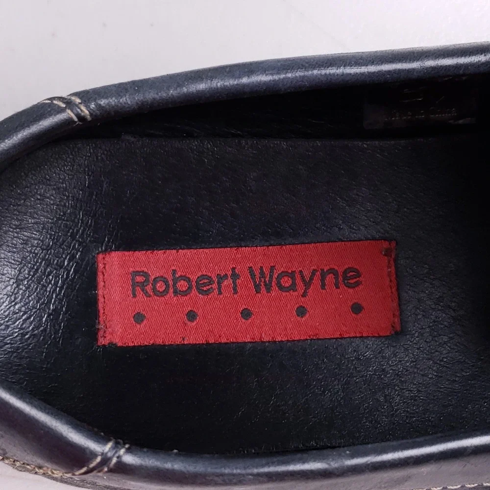 Robert‎ Wayne Men 12 Driving Loafers Navy Blue Leather Slip On Moccasin Shoes